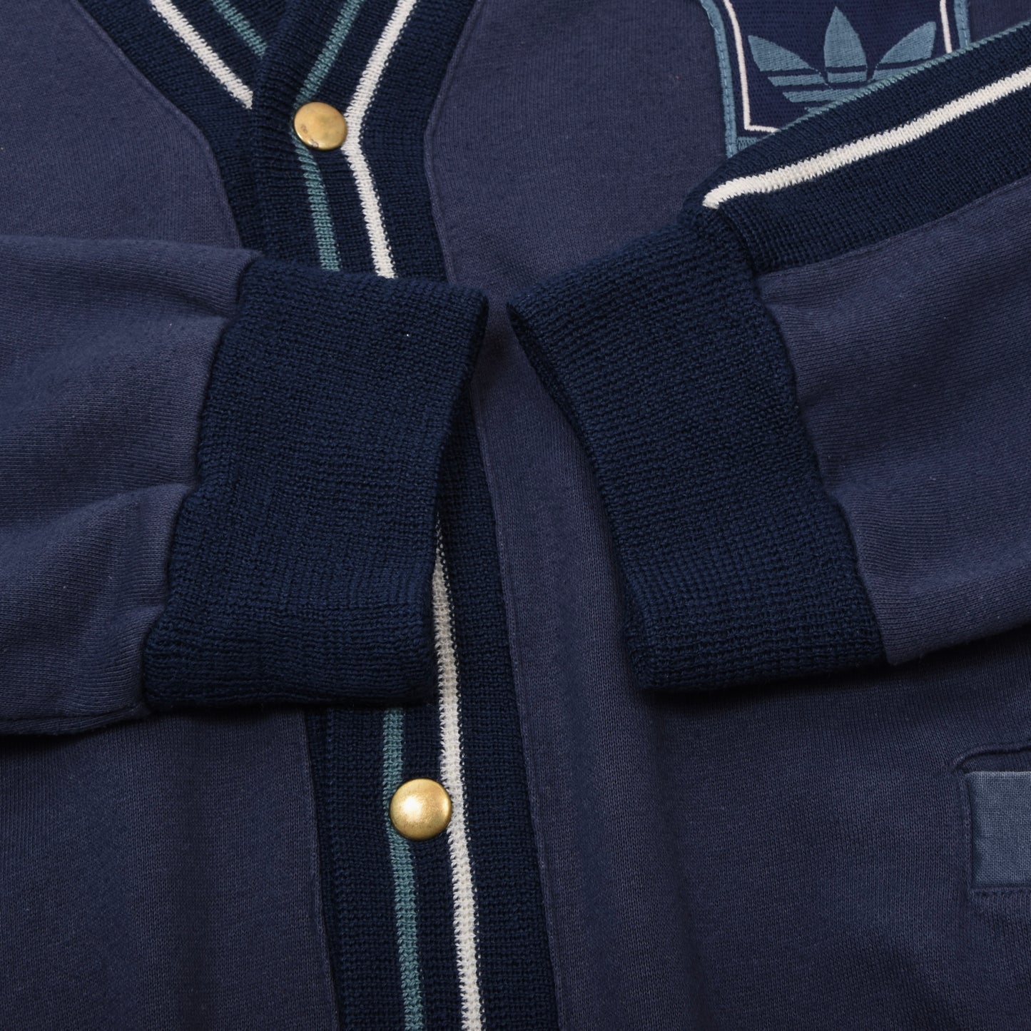 Vintage 1980er Adidas Strickjacke Größe 50 ca. 58cm - Blau