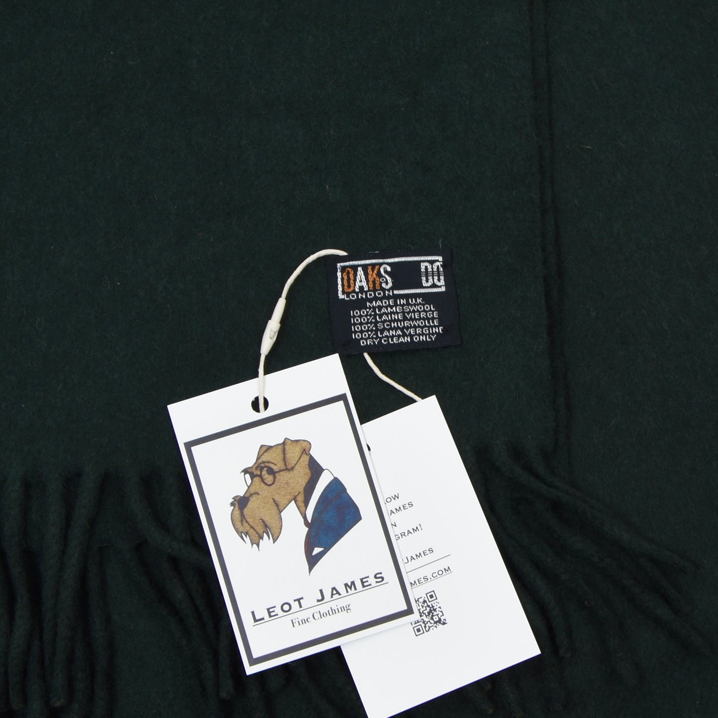 Vintage DAKS London Wool Scarf ca. 144cm - Loden Green