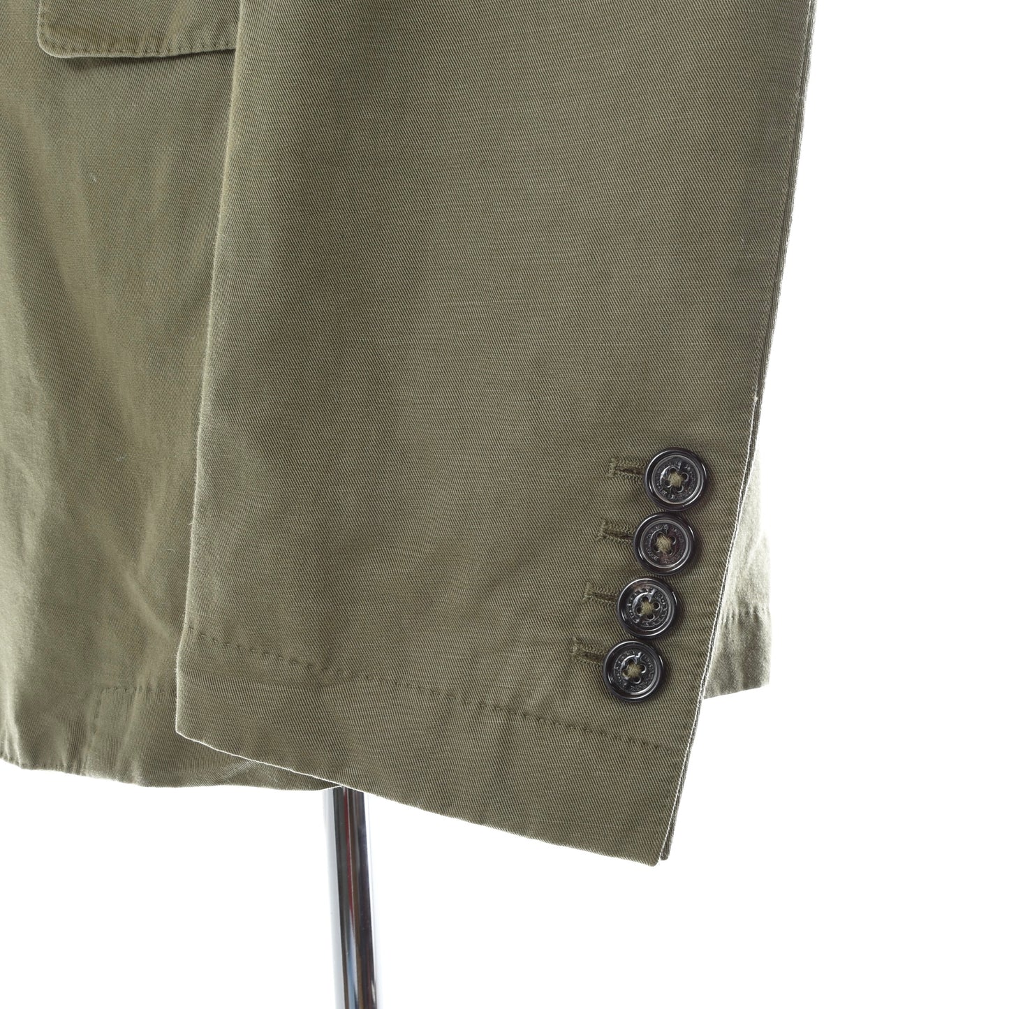 Burberry London Cotton-Linen Jacket Size 48 ca. 51cm - Khaki