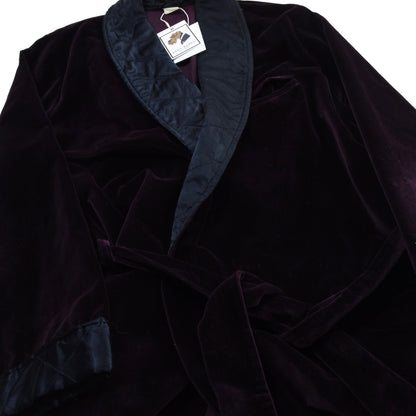 Vintage Palmers Velvet Smoking Jacket/Robe - Aubergine/Eggplant