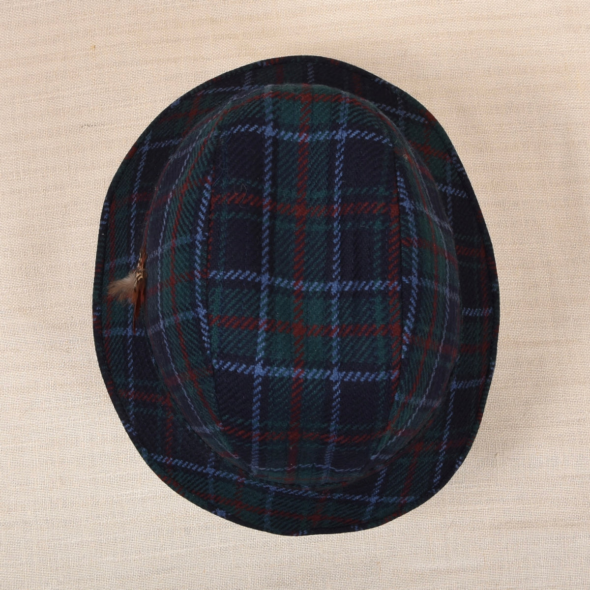 Vintage DAKS London Wolle Ghillie/Bucket Hut Gr. M - Tartan