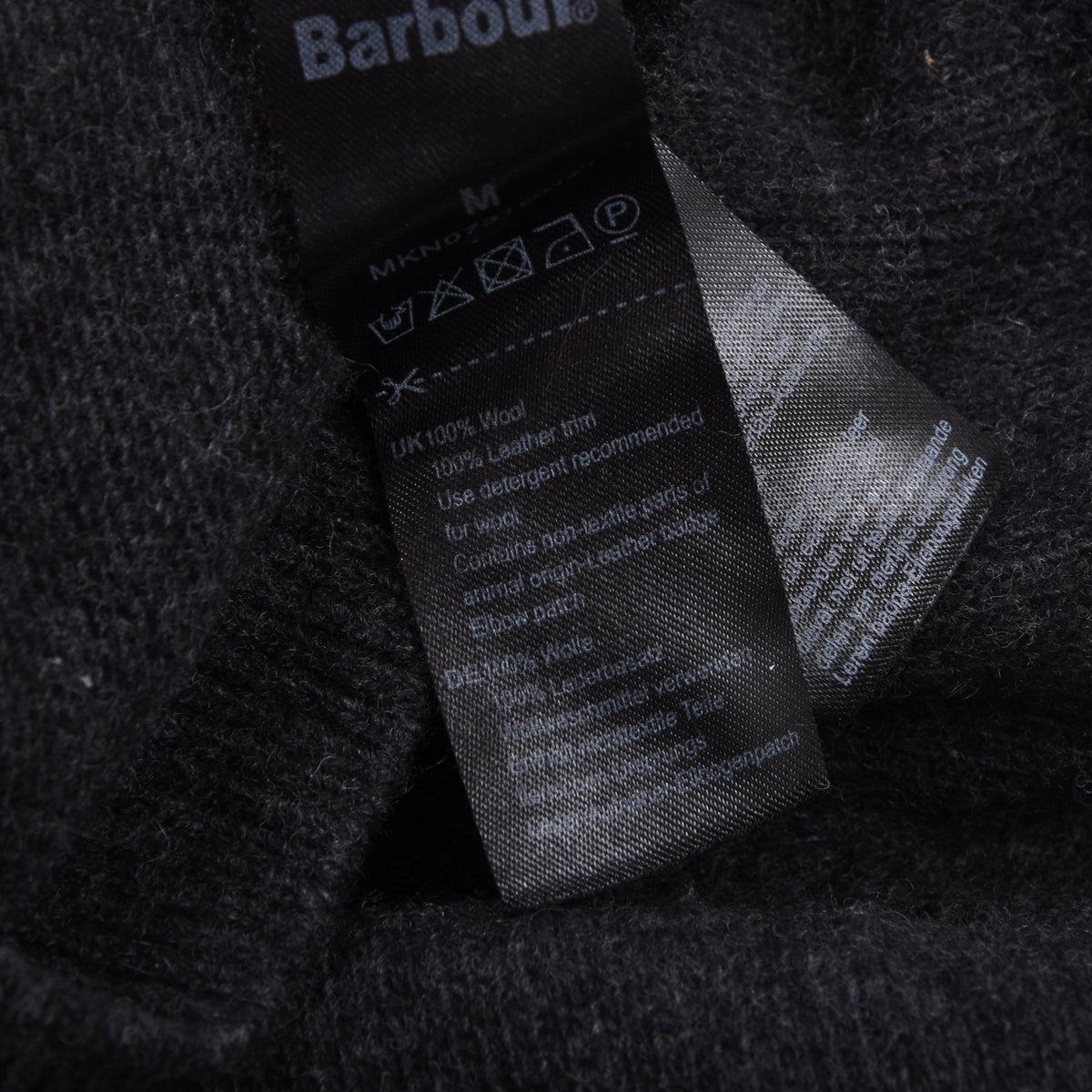 Barbour Essential Strickjacke aus Wolle Größe M - Grau