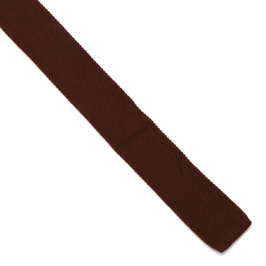 NOS Brieftaube 100% Wool Knit Tie W. Germany - Rust Brown