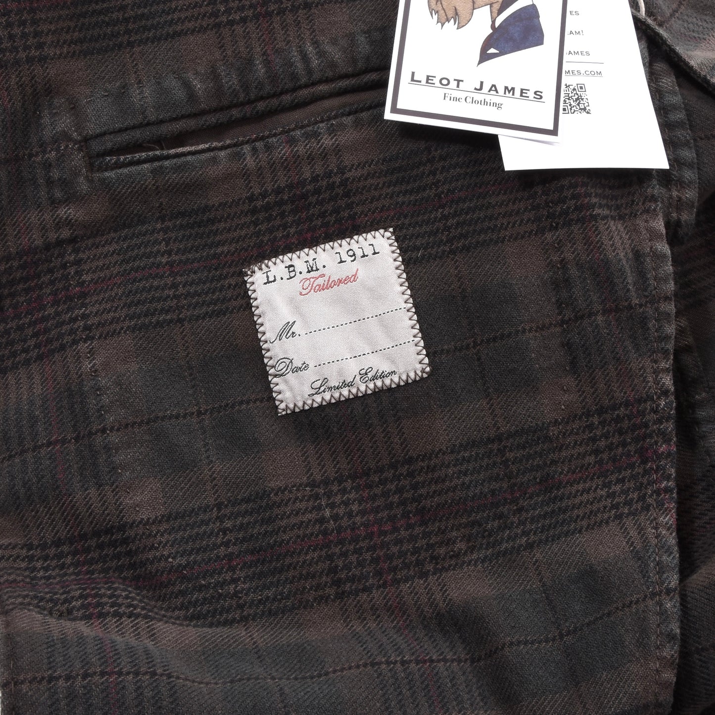 L.B.M. 1911 Unstructured Cotton Jacket Size 50 ca. 52.5cm - Plaid