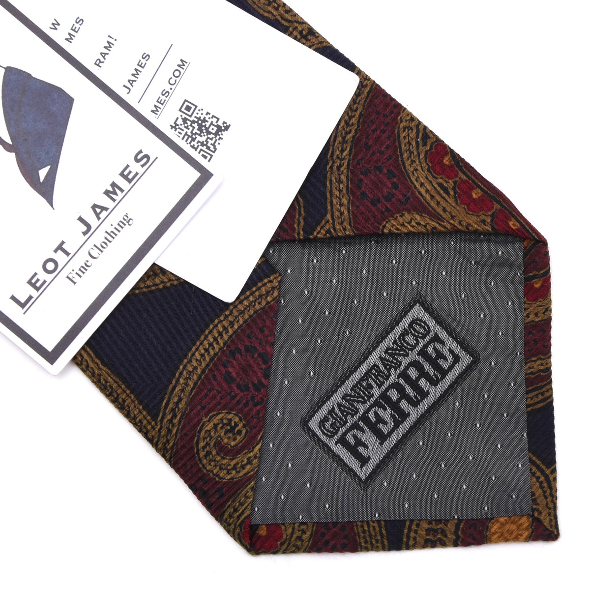 Vintage Gianfranco Ferré Silk Tie Made in Italy - Navy Paisley