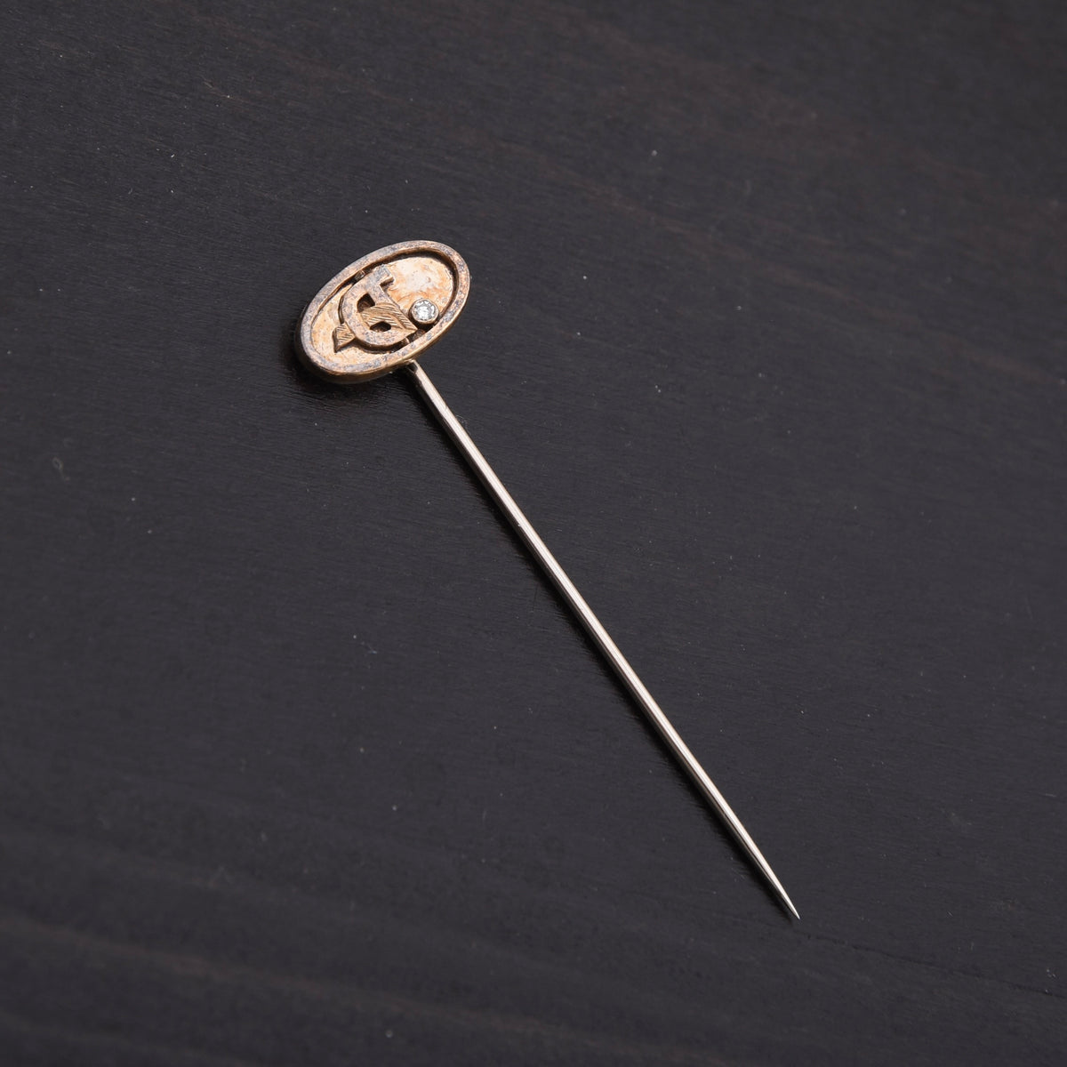 Vintage 585 / 14kt Gold Anstecknadel mit Diamant