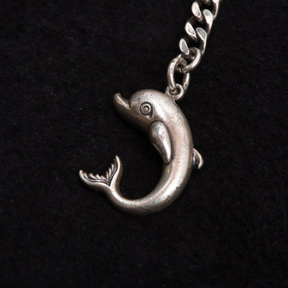 Vintage 925 Sterlingsilber Delfin Schlüsselanhänger ca. 20.88 g