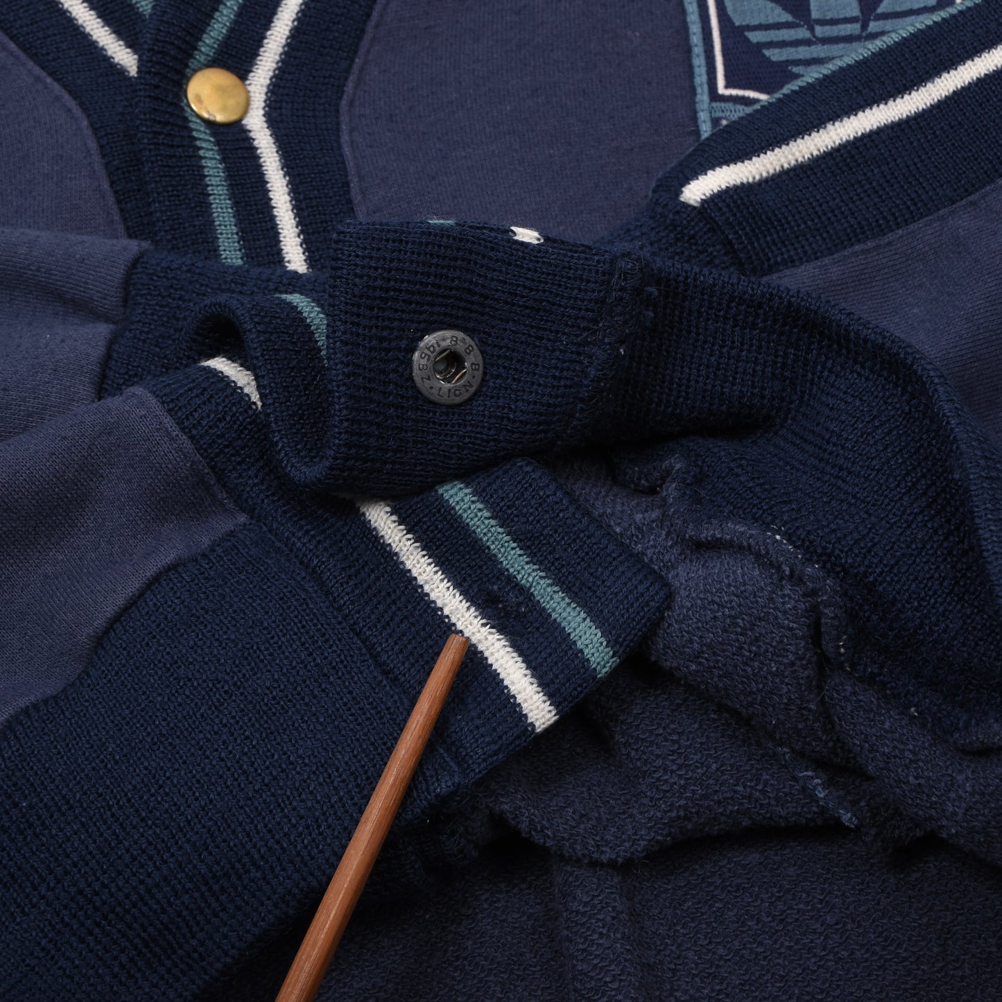 Vintage 1980er Adidas Strickjacke Größe 50 ca. 58cm - Blau