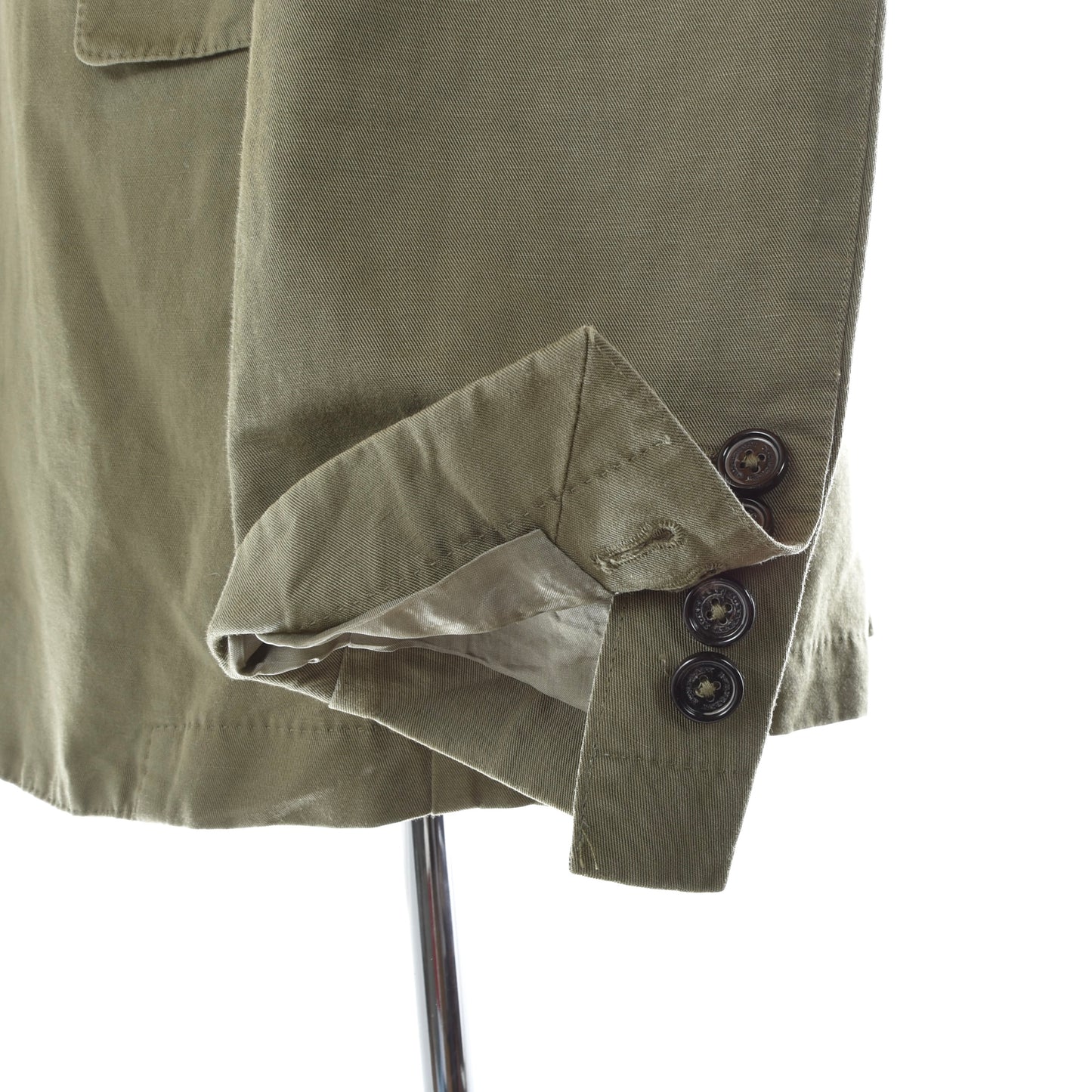 Burberry London Cotton-Linen Jacket Size 48 ca. 51cm - Khaki