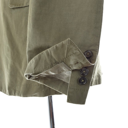 Burberry London Cotton-Linen Jacket Size 48 ca. 51cm - Khaki