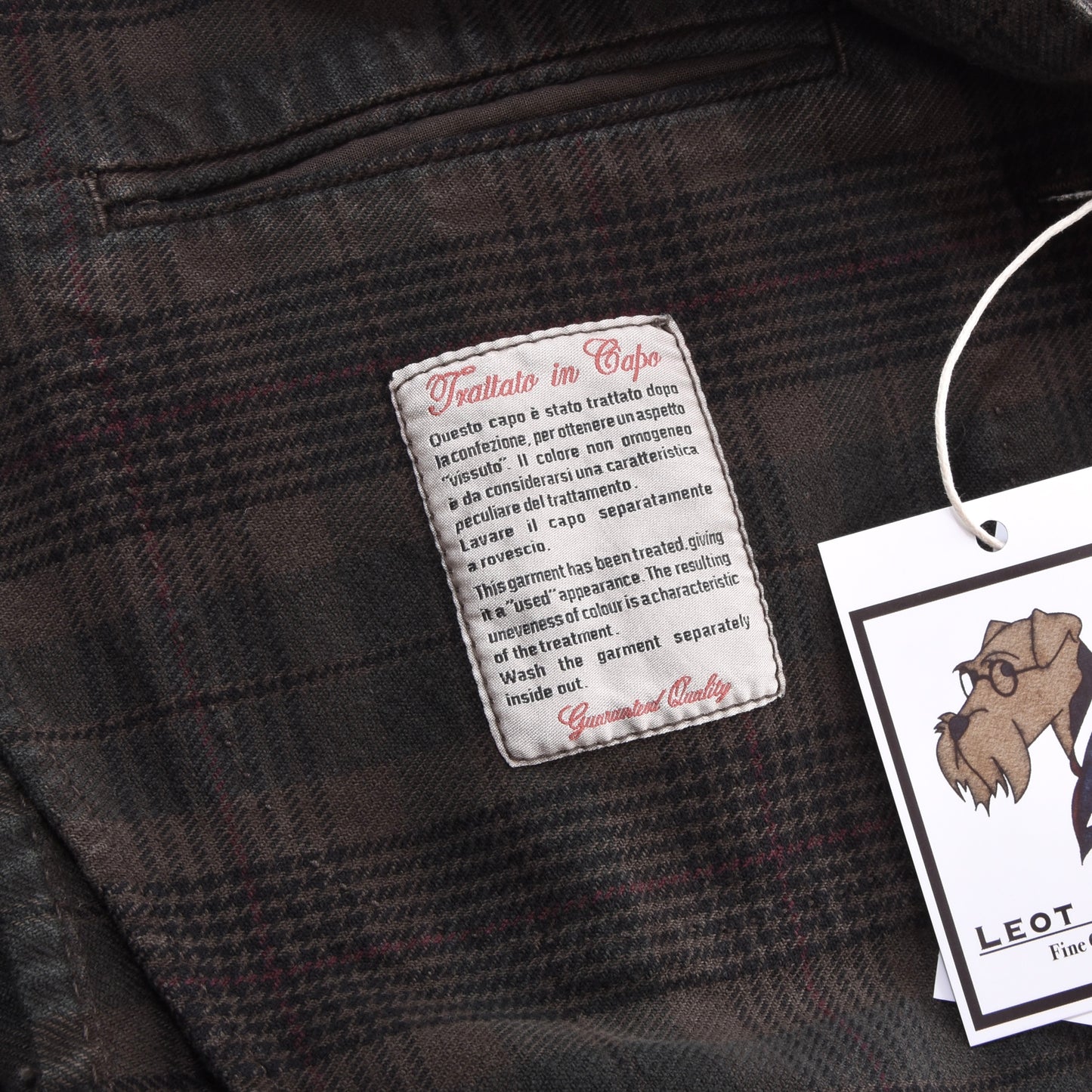 L.B.M. 1911 Unstructured Cotton Jacket Size 50 ca. 52.5cm - Plaid