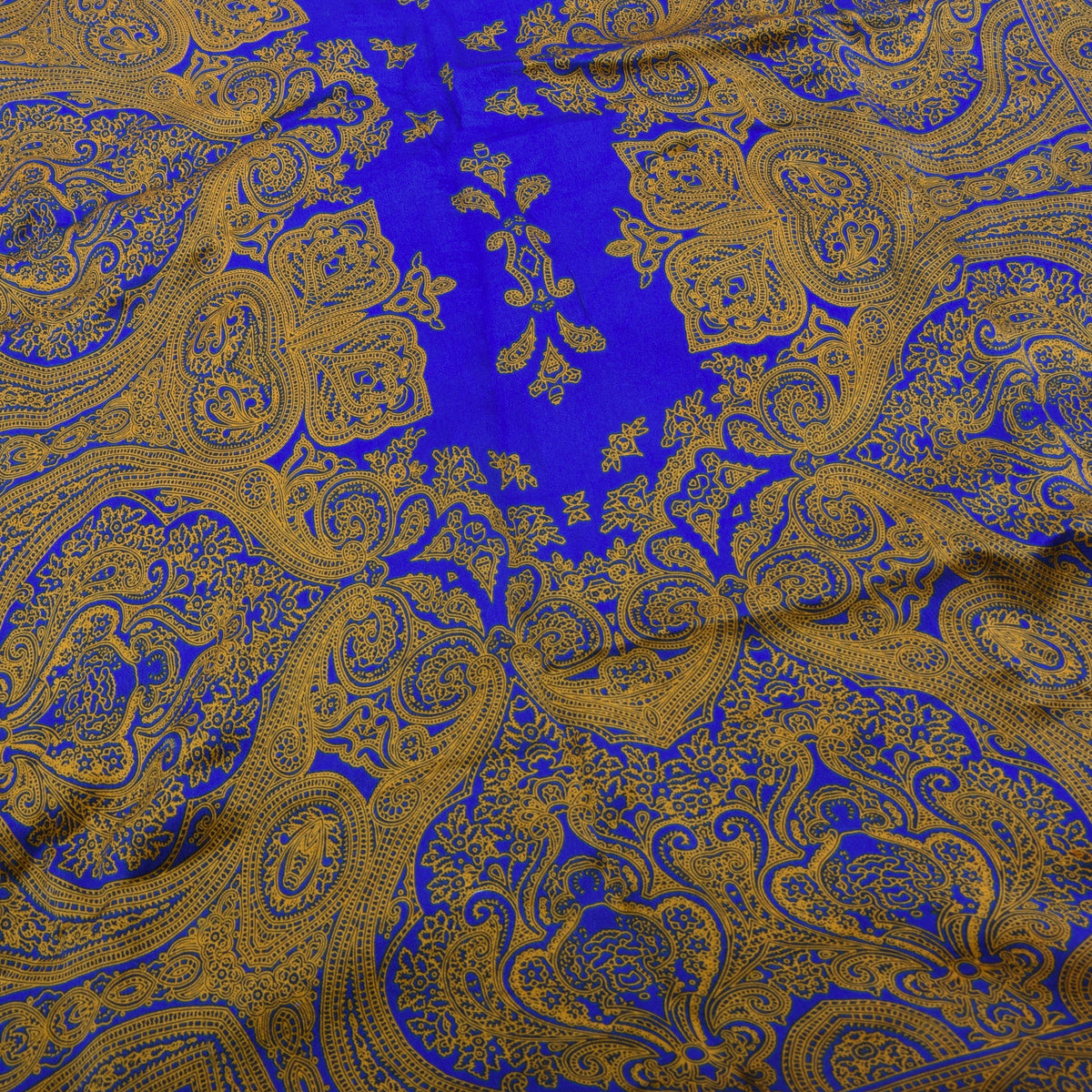 Etro Milano 100% Silk Scarf 171cm Made in Italy - Blue/Yellow Paisley
