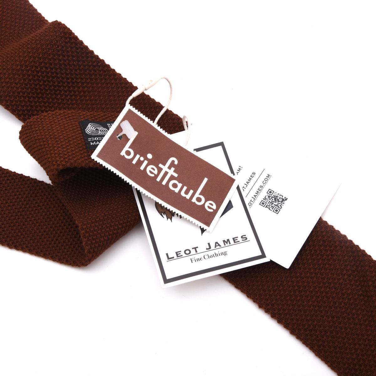 NOS Brieftaube 100% Wool Knit Tie W. Germany - Rust Brown