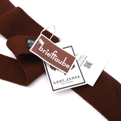 NOS Brieftaube 100% Wool Knit Tie W. Germany - Rust Brown