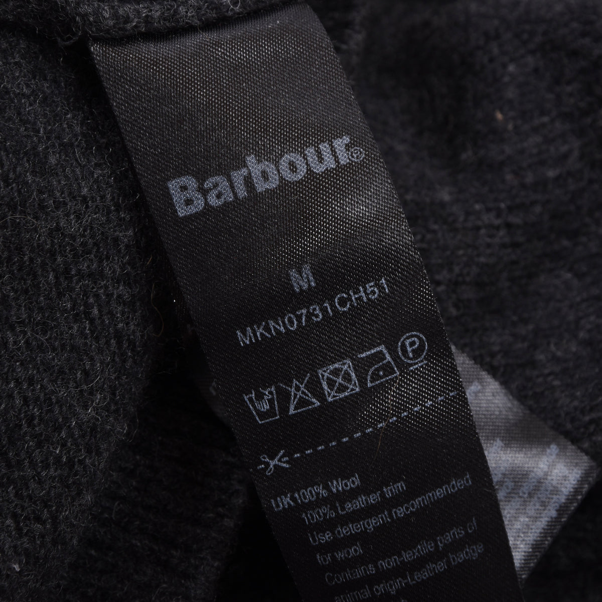Barbour Essential Strickjacke aus Wolle Größe M - Grau