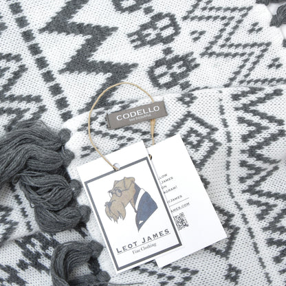Codello Knit Scarf ca. 192cm - White/Grey