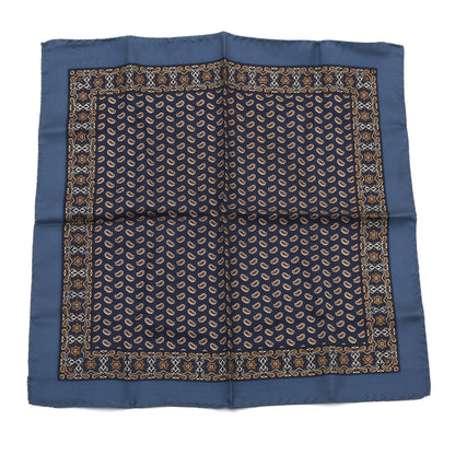 Classic Silk Pocket Square 42.5cm x 42.5cm - Navy Paisley