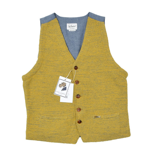 Luis Trenker Cotton-Blend Waistcoat/Vest Size S - Yellow