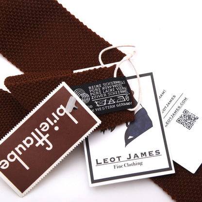 NOS Brieftaube 100% Wool Knit Tie W. Germany - Rust Brown