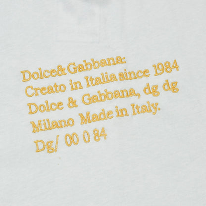 Dolce & Gabbana Embroidered T-Shirt Size 44 ca. 53cm Chest - Beige-Grey