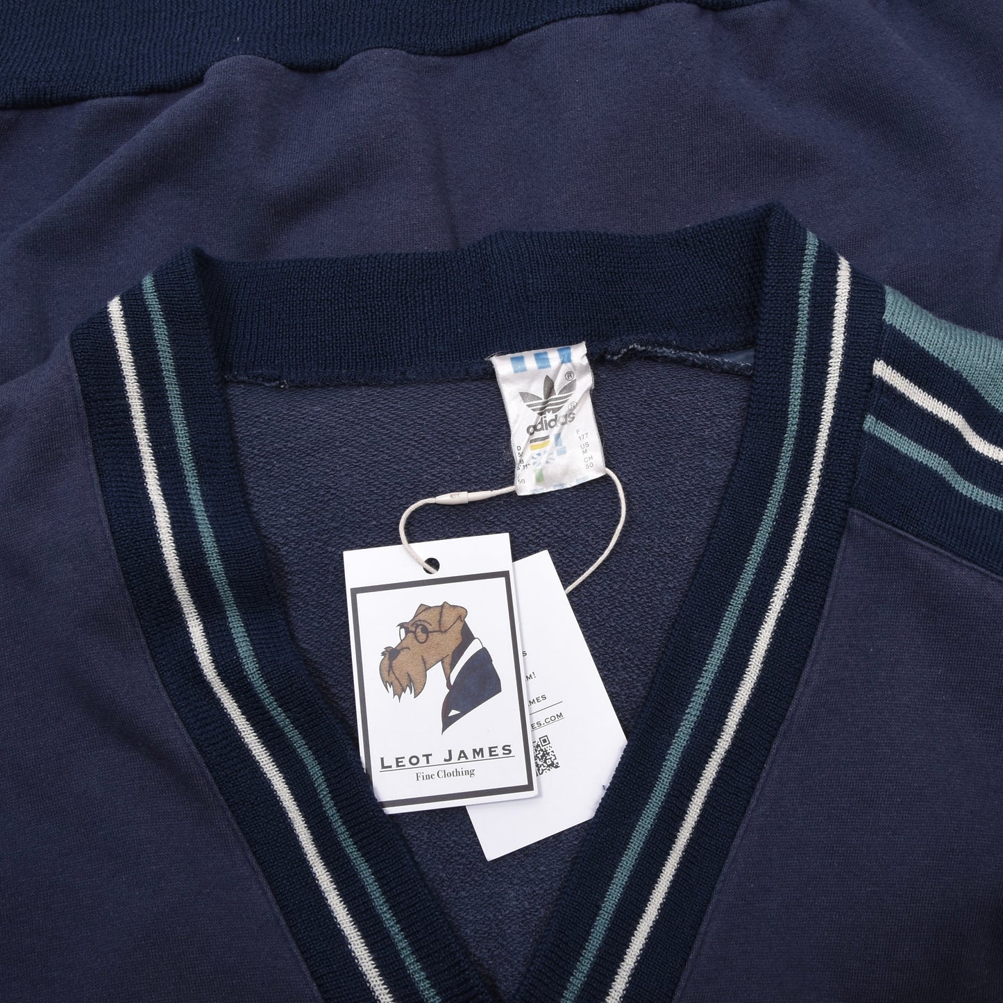 Vintage 1980er Adidas Strickjacke Größe 50 ca. 58cm - Blau