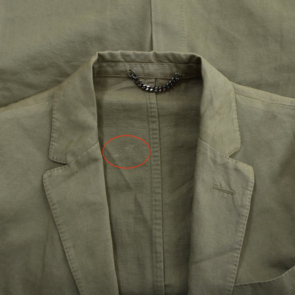Burberry London Cotton-Linen Jacket Size 48 ca. 51cm - Khaki