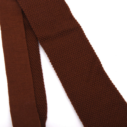 NOS Brieftaube 100% Wool Knit Tie W. Germany - Rust Brown