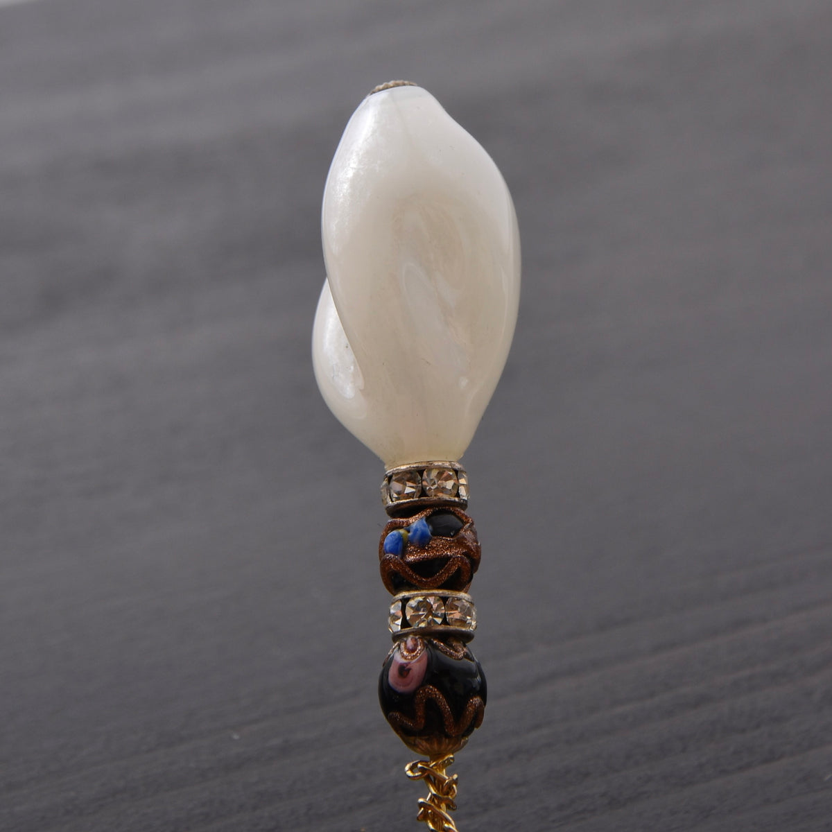 Vintage 800 Silber Italienische Glas Anstecknadel ca. 13.3cm