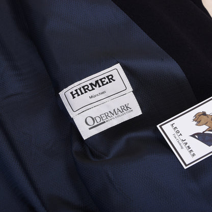Odermark for Hirmer Double-Breasted Wool-Cashmere  Peak Lapel Overcoat Feat. Loro Piana Fabric - Navy Blue