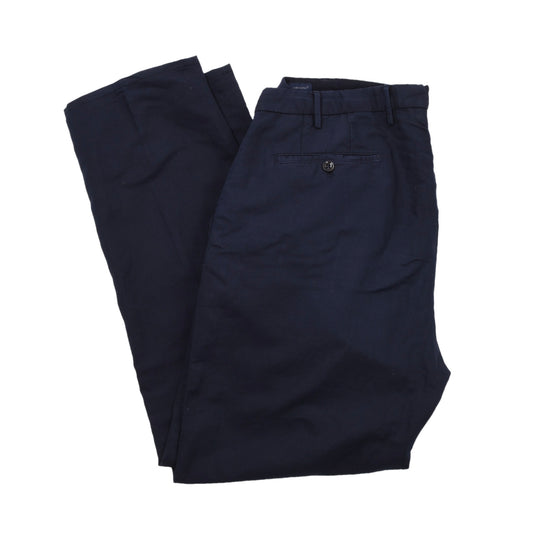 Incotex Chino-Hose aus Leinen/Baumwolle, Größe 52 (ca. 46 cm), Marineblau