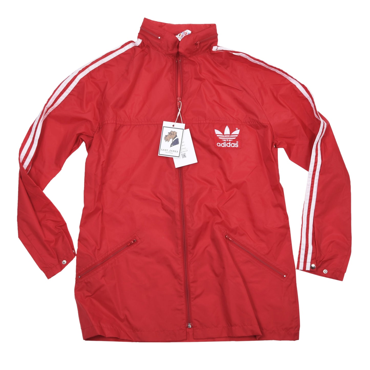 Vintage Adidas Nylon Regenjacke Größe D44 ca. 56cm - Rot
