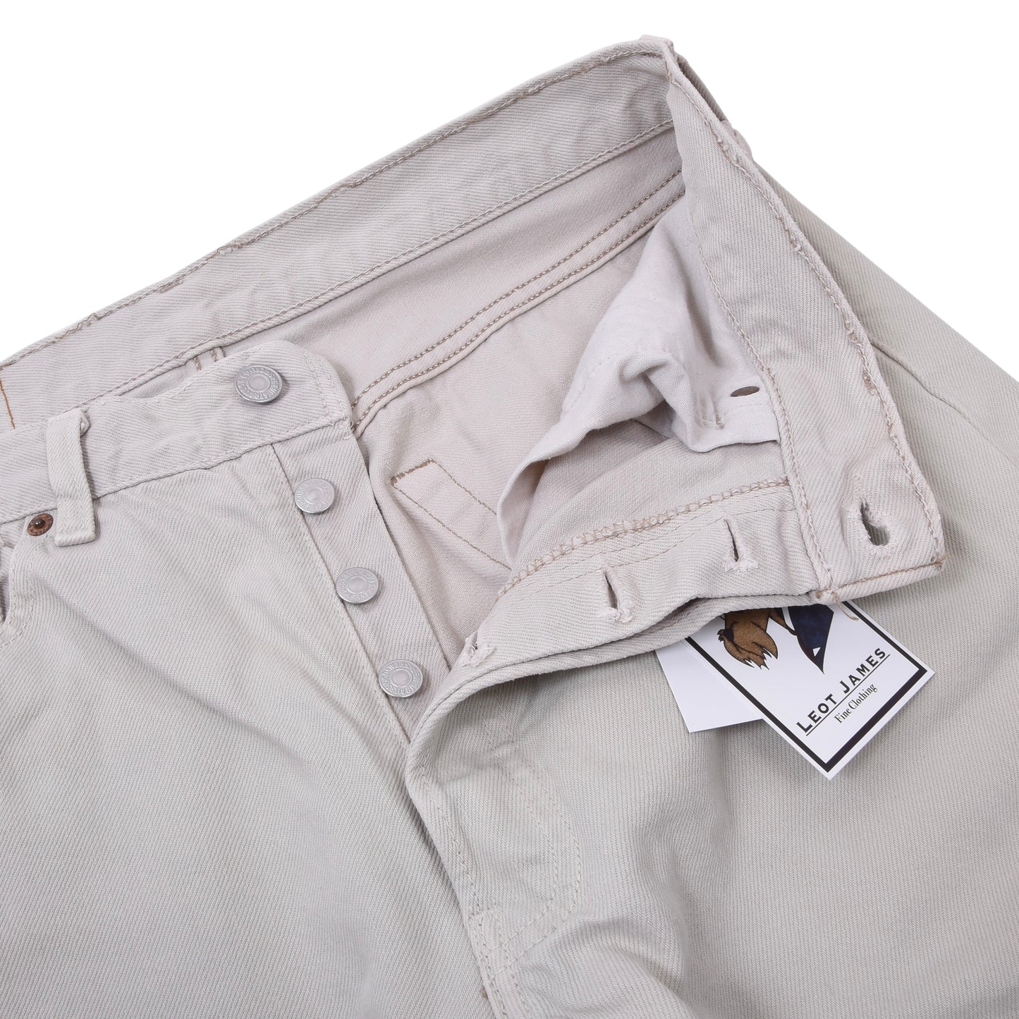 Vintage Levi's 501 Made in USA Größe W33 L34 ca. 40cm - Off-White