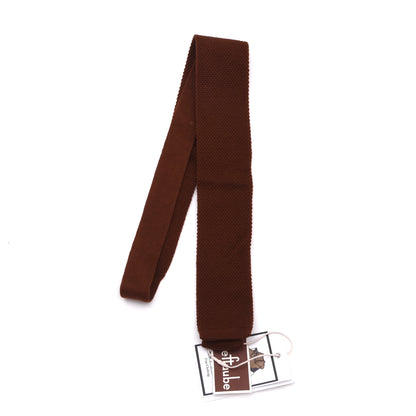 NOS Brieftaube 100% Wool Knit Tie W. Germany - Rust Brown