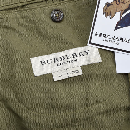 Burberry London Cotton-Linen Jacket Size 48 ca. 51cm - Khaki