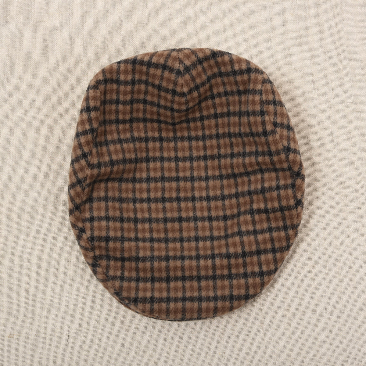 Vintage Kamelhaar-Wolle Schiebermütze Gr. 59 - Plaid