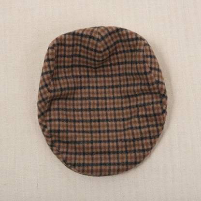 Vintage Kamelhaar-Wolle Schiebermütze Gr. 59 - Plaid