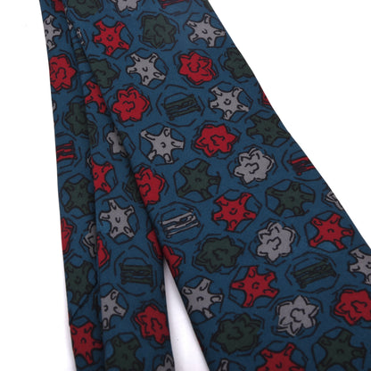 Laguna Ancient Madder Silk Tie Made in France - Blue/Red/Green