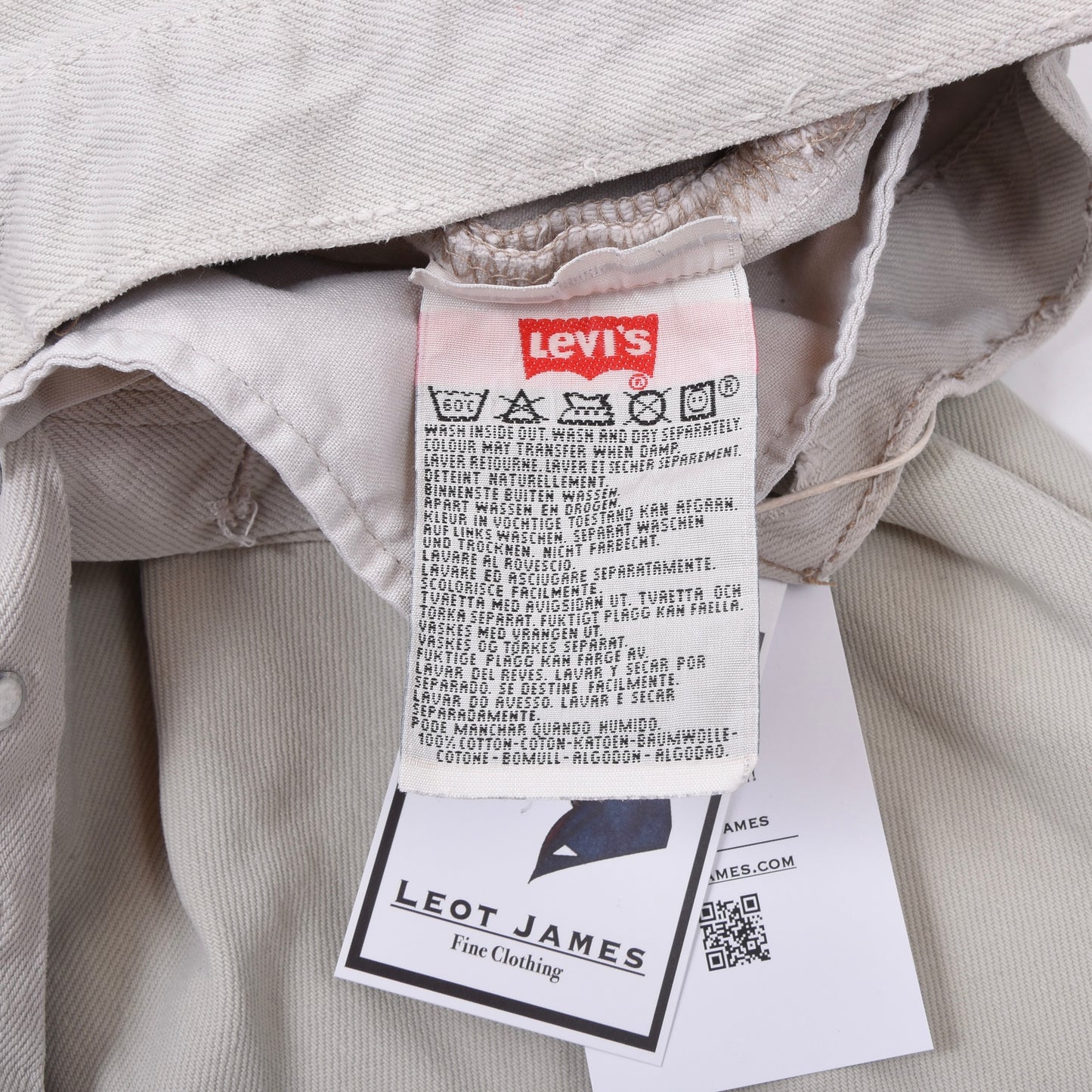 Vintage Levi's 501 Made in USA Größe W33 L34 ca. 40cm - Off-White