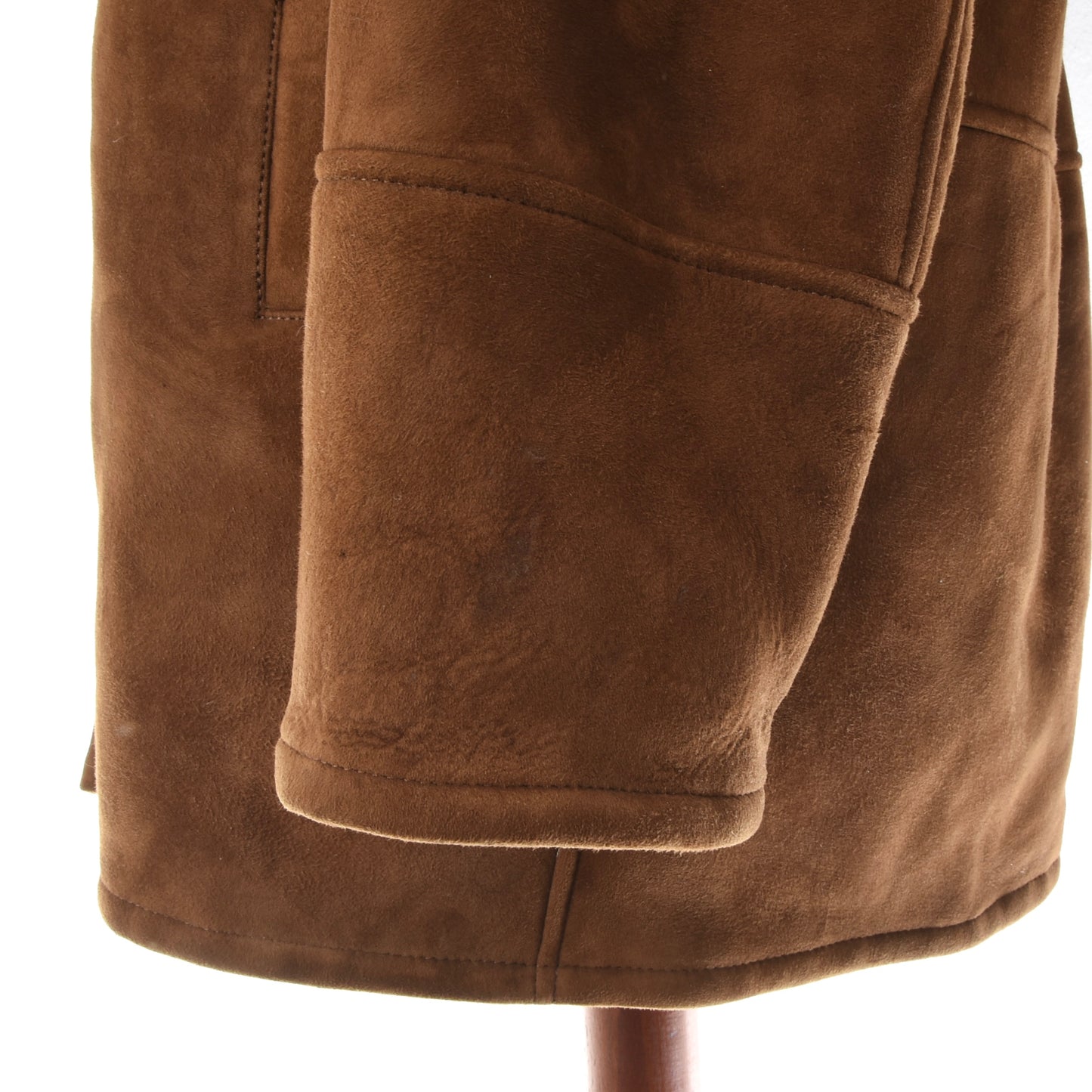 Gino Ginero Lambskin Shearling Coat Size 52 Chest ca. 64cm - Brown