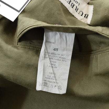 Burberry London Cotton-Linen Jacket Size 48 ca. 51cm - Khaki