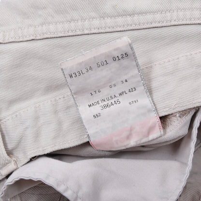 Vintage Levi's 501 Made in USA Größe W33 L34 ca. 40cm - Off-White