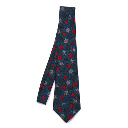 Laguna Ancient Madder Silk Tie Made in France - Blue/Red/Green
