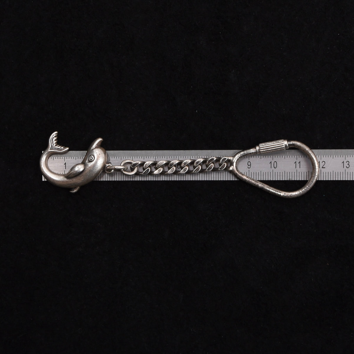 Vintage 925 Sterlingsilber Delfin Schlüsselanhänger ca. 20.88 g