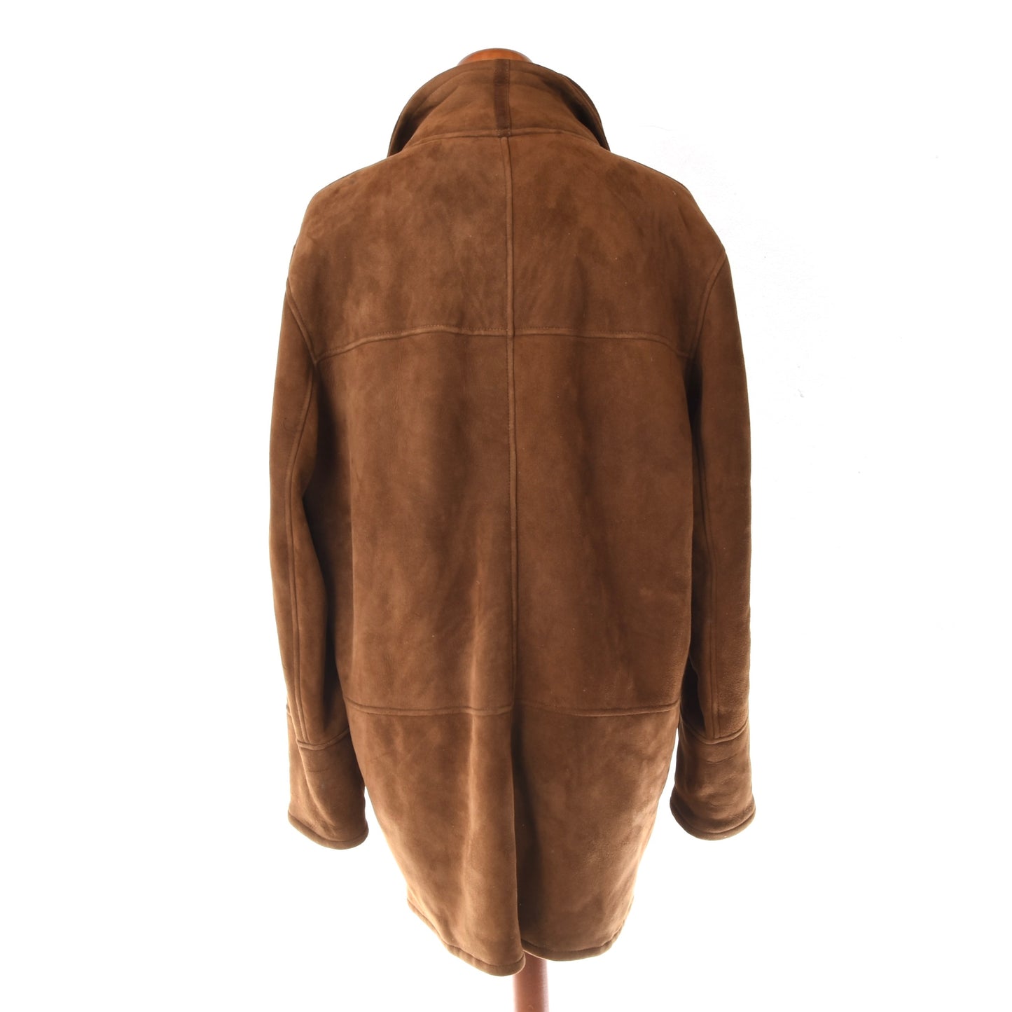 Gino Ginero Lambskin Shearling Coat Size 52 Chest ca. 64cm - Brown