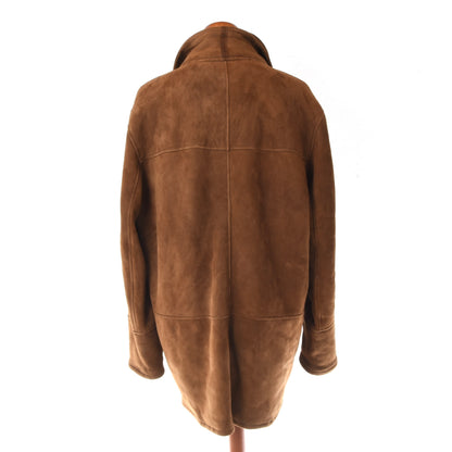 Gino Ginero Lambskin Shearling Coat Size 52 Chest ca. 64cm - Brown