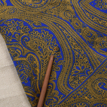 Etro Milano 100% Silk Scarf 171cm Made in Italy - Blue/Yellow Paisley
