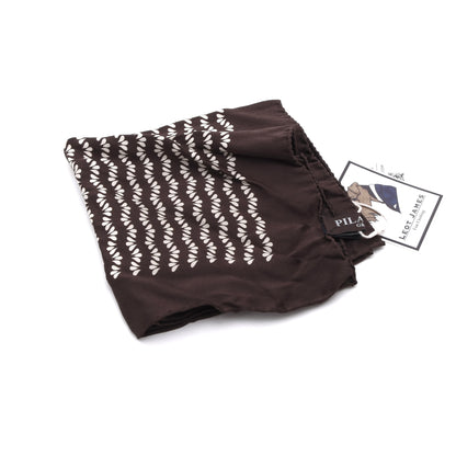 Pilatus Silk Pocket Square Made in Italy 32cm - Brown Teardrop