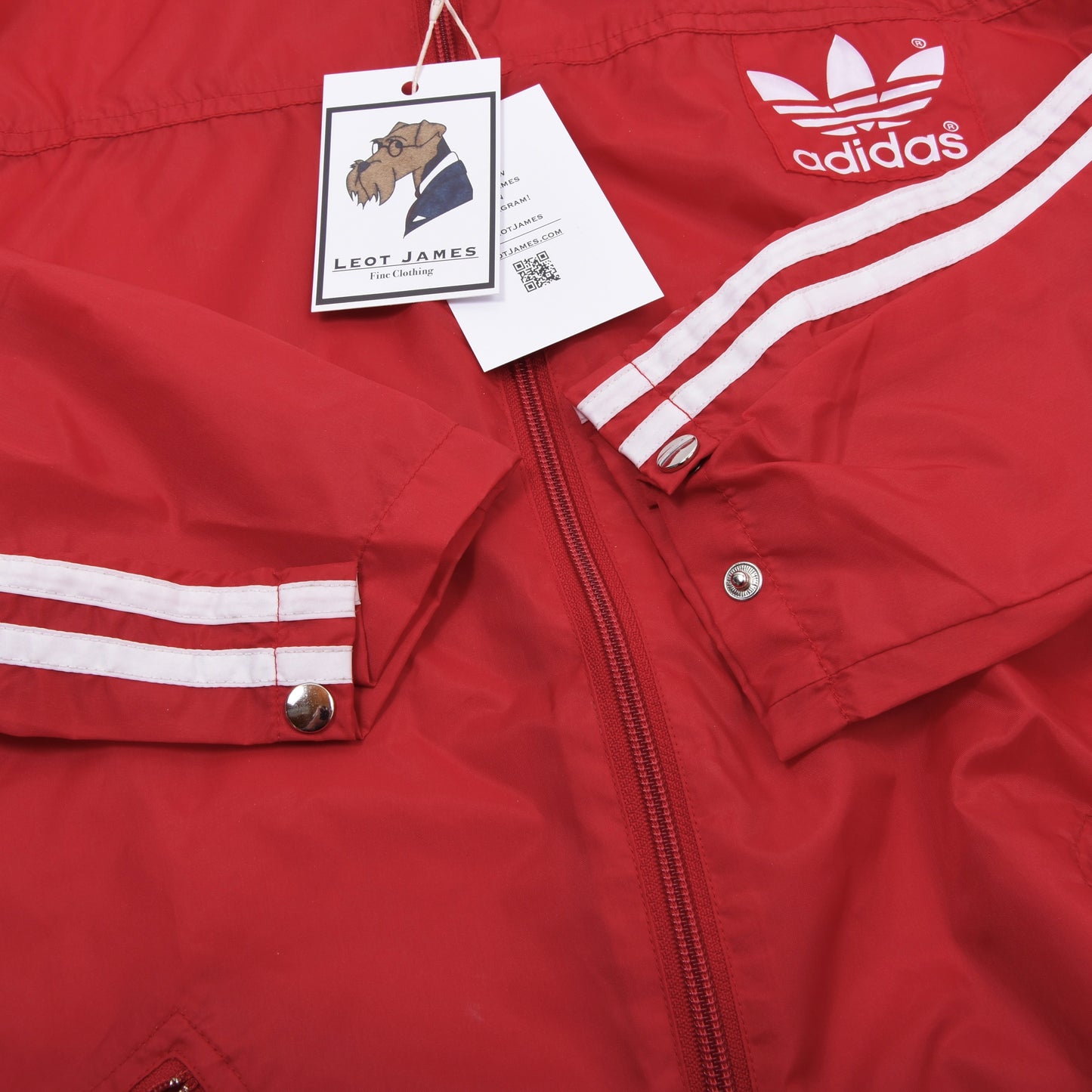Vintage Adidas Nylon Regenjacke Größe D44 ca. 56cm - Rot