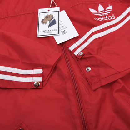 Vintage Adidas Nylon Regenjacke Größe D44 ca. 56cm - Rot