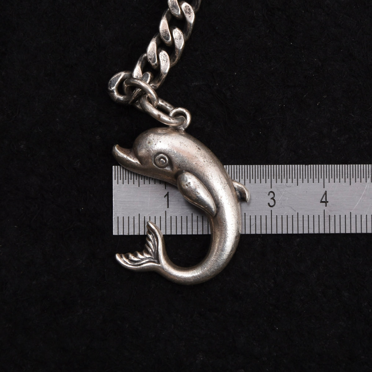 Vintage 925 Sterlingsilber Delfin Schlüsselanhänger ca. 20.88 g